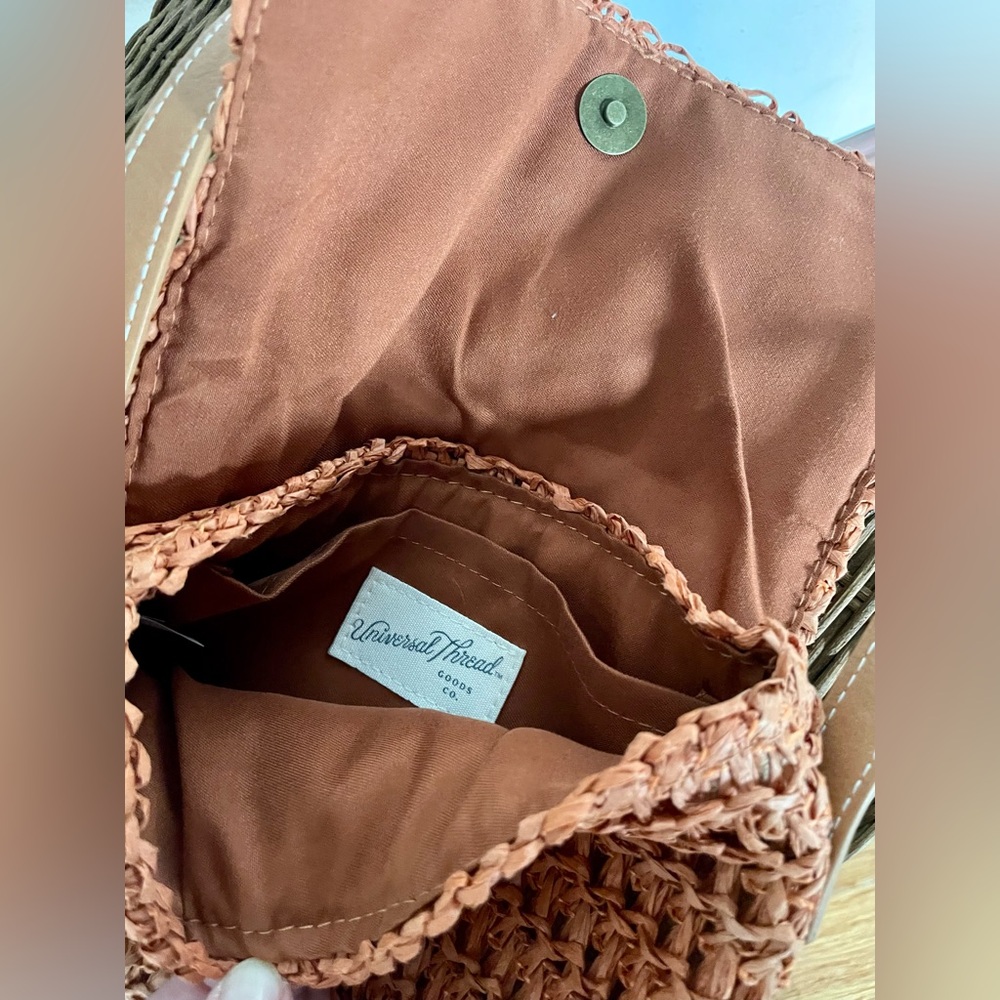 Universal Thread Straw Terra Cotta Crossbody Bag - image 6